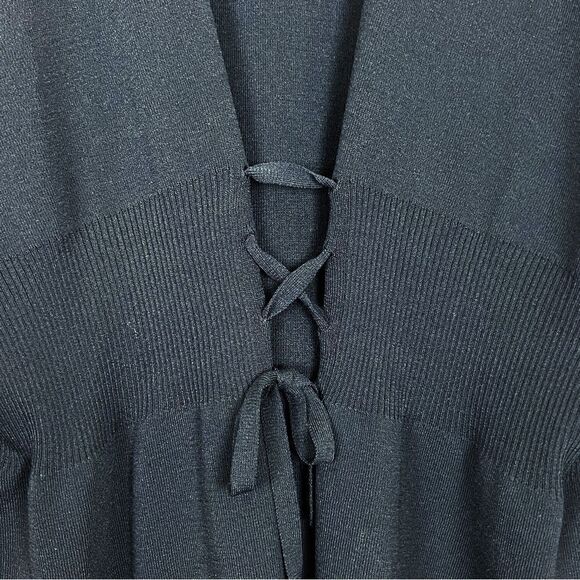 Simply Be Plus Size Dropped Waist Cinched Lace-Up Tunic Sweater, Size 28/30 - Picture 4 of 11